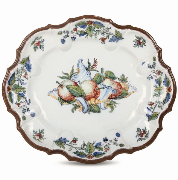 Piatto ovale<BR>Nove, Manifattura di Pasquale Antonibon, verso il 1750  - Asta Maioliche, Porcellane e Figure Venete di un Collezionista Veneziano - Associazione Nazionale - Case d'Asta italiane