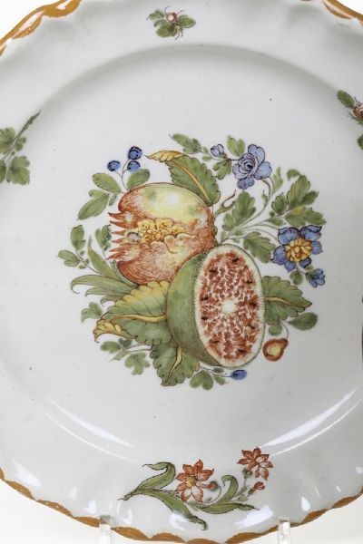 Piatto<BR>Nove, Manifattura Antonibon, 1750-1770<BR>  - Asta Maioliche, Porcellane e Figure Venete di un Collezionista Veneziano - Associazione Nazionale - Case d'Asta italiane