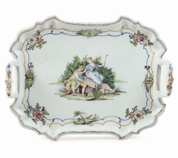 Vassoio <BR>Nove, manifattura Baccin, ultimo quarto del XVIII secolo<BR>  - Asta Maioliche, Porcellane e Figure Venete di un Collezionista Veneziano - Associazione Nazionale - Case d'Asta italiane