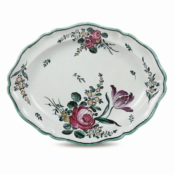 Piatto ovale<BR>Emilia (Real Fabbrica di Parma?), 1770-1785<BR>  - Asta Maioliche, Porcellane e Figure Venete di un Collezionista Veneziano - Associazione Nazionale - Case d'Asta italiane