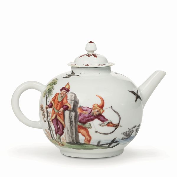 Teiera<BR>Venezia, Manifattura Vezzi, 1725 circa<BR>  - Asta Maioliche, Porcellane e Figure Venete di un Collezionista Veneziano - Associazione Nazionale - Case d'Asta italiane