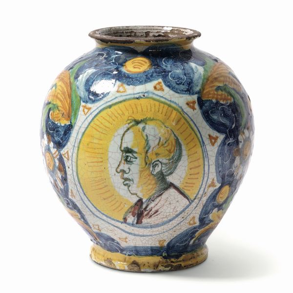 Boccia<BR>Gerace (Calabria), 1610-1620 circa  - Asta Maioliche, Porcellane e Figure Venete di un Collezionista Veneziano - Associazione Nazionale - Case d'Asta italiane