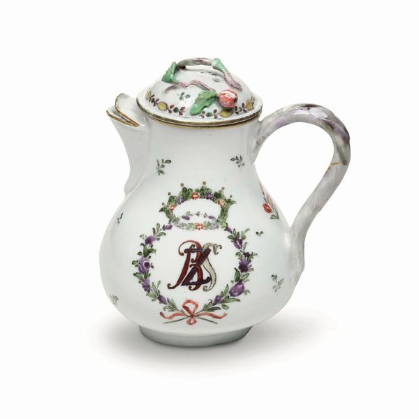 Piccola caffettiera<BR>Venezia, Manifattura Cozzi, 1770-1780 circa<BR>  - Asta Maioliche, Porcellane e Figure Venete di un Collezionista Veneziano - Associazione Nazionale - Case d'Asta italiane