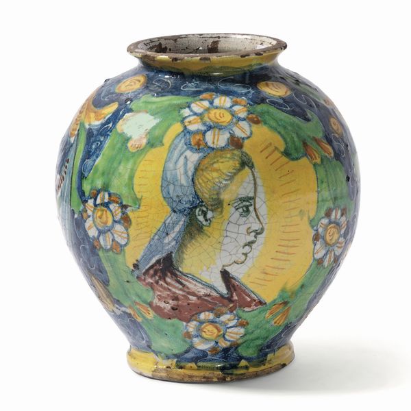 Boccia<BR>Gerace (Calabria), 1610-1620 circa  - Asta Maioliche, Porcellane e Figure Venete di un Collezionista Veneziano - Associazione Nazionale - Case d'Asta italiane