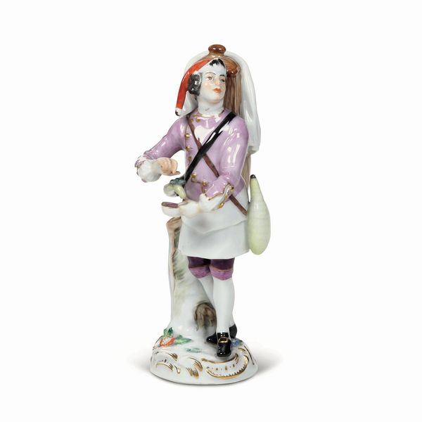 Figurina di venditore di �Vin brul�<BR>Meissen, 1970-1980 circa  - Asta Maioliche, Porcellane e Figure Venete di un Collezionista Veneziano - Associazione Nazionale - Case d'Asta italiane