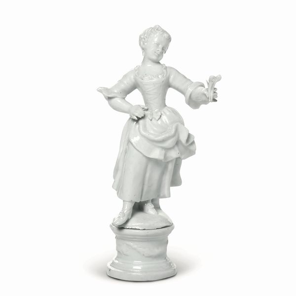 Figurina<BR>Nove, Manifattura Antonibon, gestione Parolin, 1781-1802<BR>Modello di Domenico Bosello<BR>  - Asta Maioliche, Porcellane e Figure Venete di un Collezionista Veneziano - Associazione Nazionale - Case d'Asta italiane