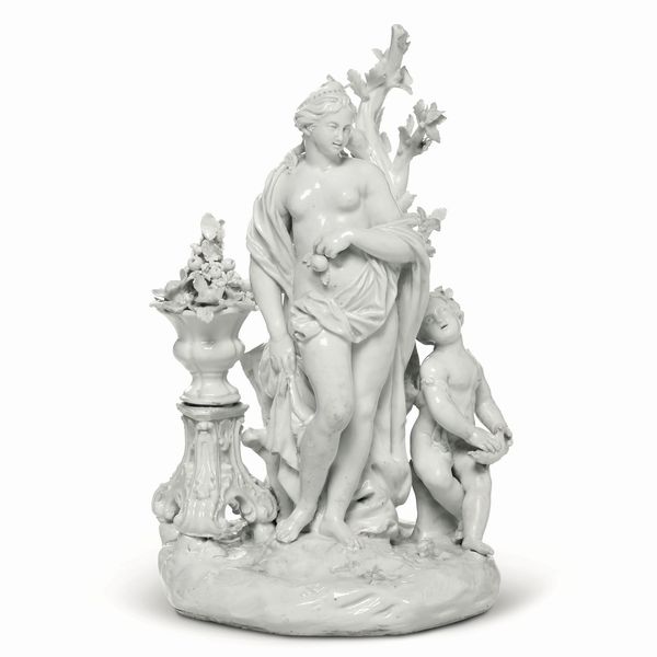 Gruppo con Venere Eubea<BR>Este, Manifattura Brunello-Franchini, ultimo quarto del XVIII secolo  - Asta Maioliche, Porcellane e Figure Venete di un Collezionista Veneziano - Associazione Nazionale - Case d'Asta italiane