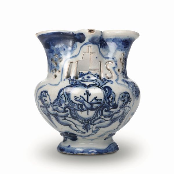 Boccale �bevi se puoi�<BR>Savona o Albisola, prima met� del XVIII secolo<BR>  - Asta Maioliche, Porcellane e Figure Venete di un Collezionista Veneziano - Associazione Nazionale - Case d'Asta italiane