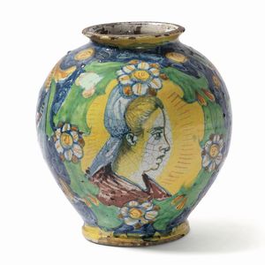 Boccia<BR>Gerace (Calabria), 1610-1620 circa  - Asta Maioliche, Porcellane e Figure Venete di un Collezionista Veneziano - Associazione Nazionale - Case d'Asta italiane