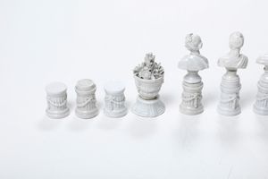 Quattro bustini e cinque vasetti su colonne<BR>Nove, Manifattura Antonibon, 1770-1780 circa<BR>  - Asta Maioliche, Porcellane e Figure Venete di un Collezionista Veneziano - Associazione Nazionale - Case d'Asta italiane