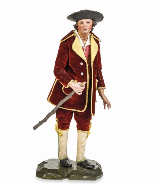 Contadino in abiti da festa- Arte presepiale genovese del XVIII-XIX secolo  - Asta Scultura e Oggetti d'Arte - Associazione Nazionale - Case d'Asta italiane