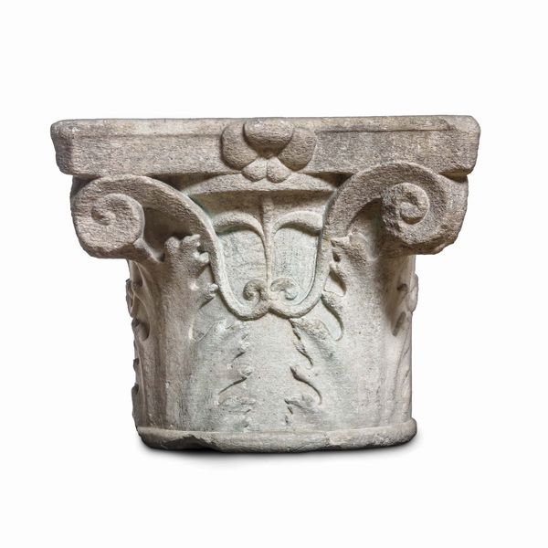 Due capitelli compositi. Lapicida rinascimentale, Italia XV-XVI secolo  - Asta Scultura e Oggetti d'Arte - Associazione Nazionale - Case d'Asta italiane