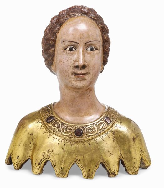 Busto di Santa. Probabile arte rinascimentale italiana del XV secolo  - Asta Scultura e Oggetti d'Arte - Associazione Nazionale - Case d'Asta italiane