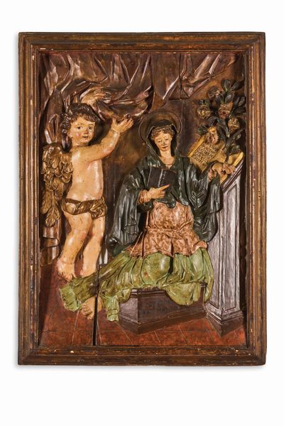 Annunciazione. Arte rinascimentale lombarda del XVI secolo  - Asta Scultura e Oggetti d'Arte - Associazione Nazionale - Case d'Asta italiane