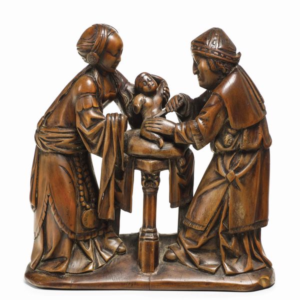 Circoncisione di Ges. Arte fiamminga, probabilmente Anversa, circa 1500  - Asta Scultura e Oggetti d'Arte - Associazione Nazionale - Case d'Asta italiane