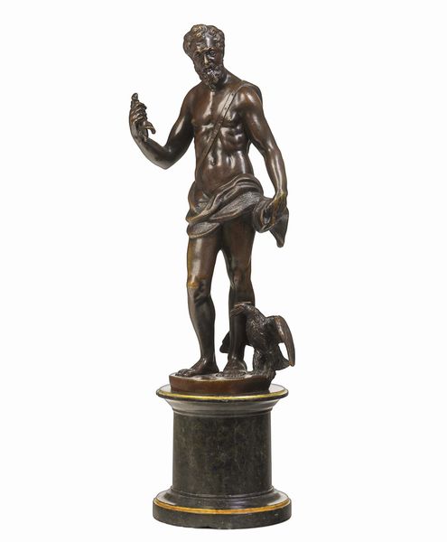 Zeus. Fonditore italiano o tedesco del XVII secolo (base in marmo non pertinente)  - Asta Scultura e Oggetti d'Arte - Associazione Nazionale - Case d'Asta italiane