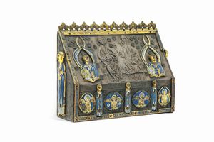 Cofanetto reliquiario. Arte limosina del XIII-XIX secolo  - Asta Scultura e Oggetti d'Arte - Associazione Nazionale - Case d'Asta italiane