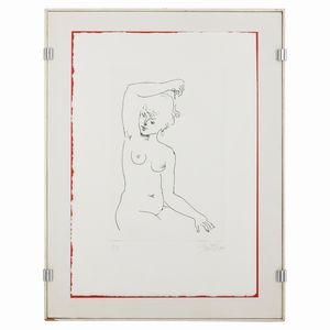 Franco Gentilini - Nudo di donna, multiplo su carta