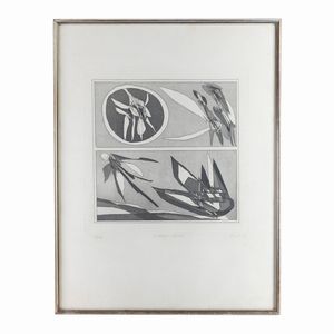 ACHILLE PERILLI - Viaggio lunare, multiplo su carta