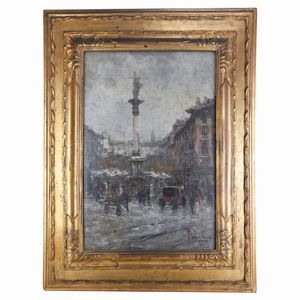 Lucio Todeschini - Veduta di piazza della Vetra a Milano
