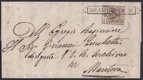 Lombardo Veneto - Storia Postale  - Asta Filatelia e Storia Postale - Associazione Nazionale - Case d'Asta italiane