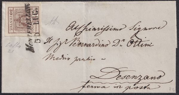 Lombardo Veneto - Storia Postale  - Asta Filatelia e Storia Postale - Associazione Nazionale - Case d'Asta italiane