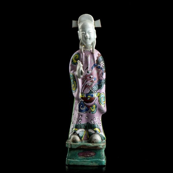 FIGURA IN PORCELLANA 'FAMIGLIA ROSA'  - Asta Arte asiatica e tribale  - Associazione Nazionale - Case d'Asta italiane