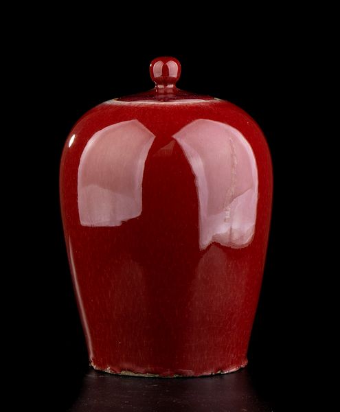 GIARA CON COPERCHIO IN PORCELLANA CON INVETRIATURA 'SANGUE DI BUE'  - Asta Arte asiatica e tribale  - Associazione Nazionale - Case d'Asta italiane