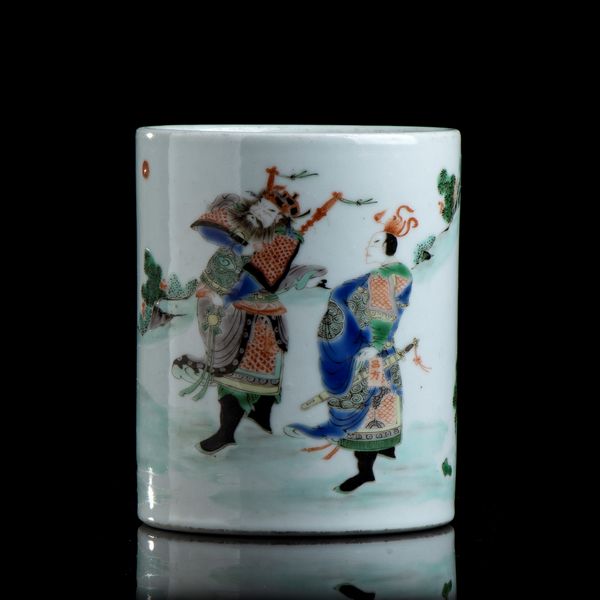 PORTAPENNELLI BITONG IN PORCELLANA 'FAMIGLIA VERDE'  - Asta Arte asiatica e tribale  - Associazione Nazionale - Case d'Asta italiane