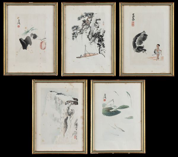 CINQUE STAMPE  - Asta Arte asiatica e tribale  - Associazione Nazionale - Case d'Asta italiane