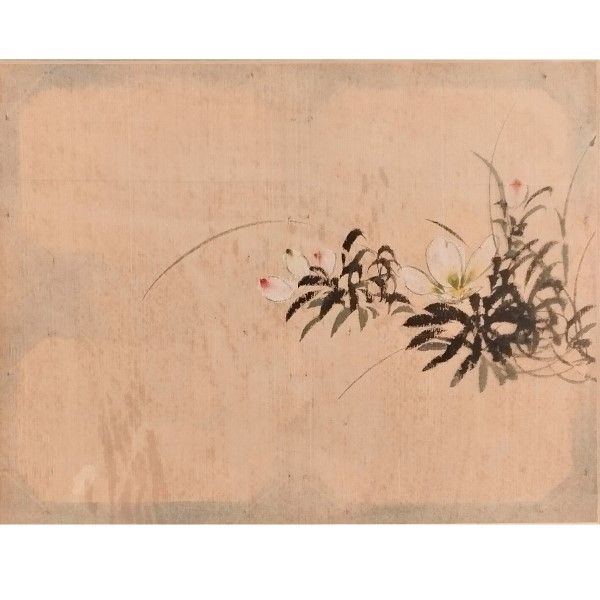 DIPINTO A INCHIOSTRO E COLORI SU SETA CON COMPOSIZIONE FLOREALE  - Asta Arte asiatica e tribale  - Associazione Nazionale - Case d'Asta italiane
