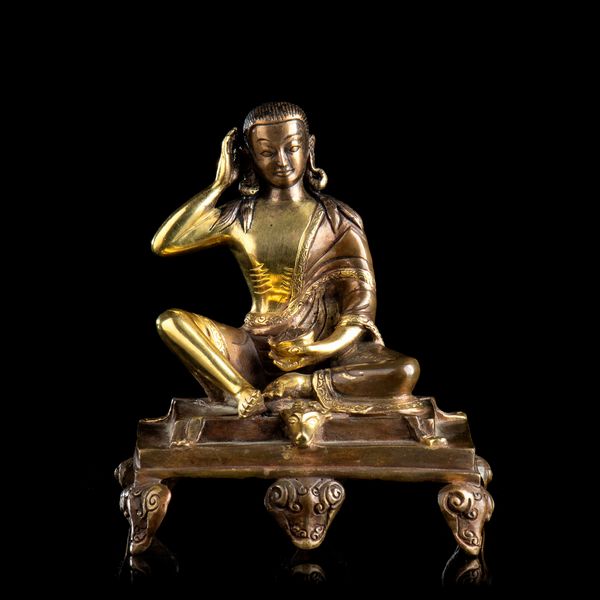 DIVINITA' IN BRONZO PARZIALMENTE DORATO  - Asta Arte asiatica e tribale  - Associazione Nazionale - Case d'Asta italiane