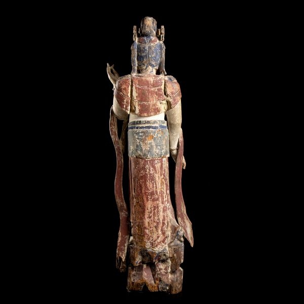 GRANDE GUANYIN IN LEGNO DIPINTO  - Asta Arte asiatica e tribale  - Associazione Nazionale - Case d'Asta italiane