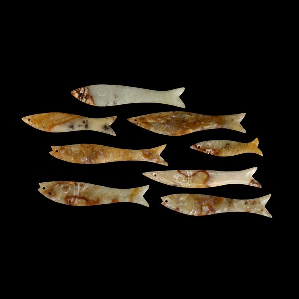 OTTO PESCI IN GIADA  - Asta Arte asiatica e tribale  - Associazione Nazionale - Case d'Asta italiane