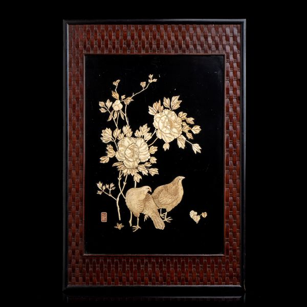 PANNELLO IN LEGNO, BAMBU' E OSSO  - Asta Arte asiatica e tribale  - Associazione Nazionale - Case d'Asta italiane