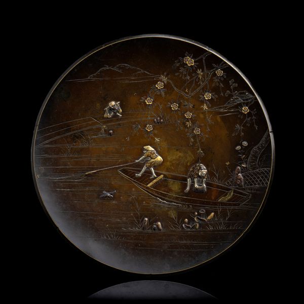 PIATTO IN METALLO CON AGEMINATURE IN ORO E ARGENTO  - Asta Arte asiatica e tribale  - Associazione Nazionale - Case d'Asta italiane