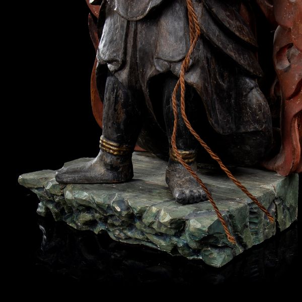 SCULTURA IN LEGNO LACCATO, DIPINTO E PARZIALMENTE DORATO CON FUDO MYOO  - Asta Arte asiatica e tribale  - Associazione Nazionale - Case d'Asta italiane