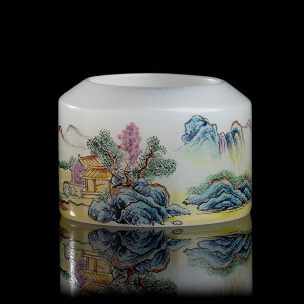 ANELLO DA ARCIERE IN VETRO DIPINTO  - Asta Arte asiatica e tribale  - Associazione Nazionale - Case d'Asta italiane