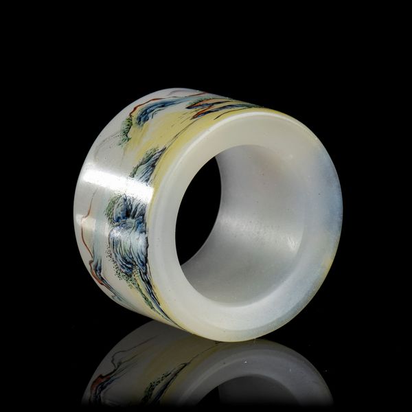 ANELLO DA ARCIERE IN VETRO DIPINTO  - Asta Arte asiatica e tribale  - Associazione Nazionale - Case d'Asta italiane