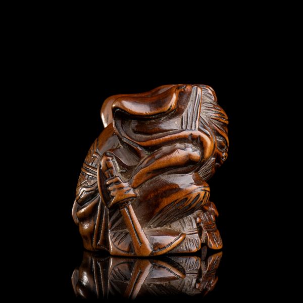 NETSUKE IN LEGNO CON SHOKI  - Asta Arte asiatica e tribale  - Associazione Nazionale - Case d'Asta italiane
