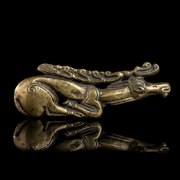 PLACCA ZOOMORFA IN BRONZO DORATO  - Asta Arte asiatica e tribale  - Associazione Nazionale - Case d'Asta italiane