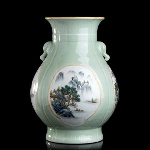 GRANDE VASO IN PORCELLANA CON DECORO A SMALTI POLICROMI  - Asta Arte asiatica e tribale  - Associazione Nazionale - Case d'Asta italiane