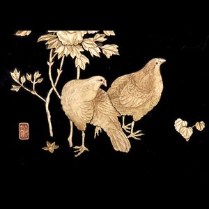 PANNELLO IN LEGNO, BAMBU' E OSSO  - Asta Arte asiatica e tribale  - Associazione Nazionale - Case d'Asta italiane