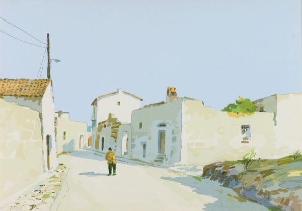 ALDO RISO : Strada di paese  - Asta Arte Moderna, Contemporanea, '800 e '900 - Associazione Nazionale - Case d'Asta italiane