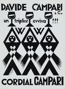FORTUNATO DEPERO : Campari tra le nuvole  - Asta Arte Moderna, Contemporanea, '800 e '900 - Associazione Nazionale - Case d'Asta italiane