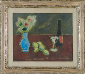 Diego Fanciullacci - Natura morta con bottiglia nera