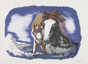 Sergio Vacchi - Cavallo e donna del pianeta