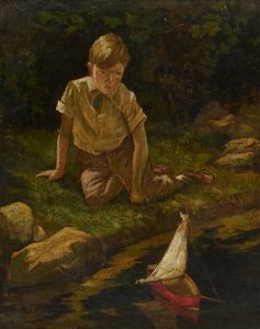 Anonimo - Bambino con barca