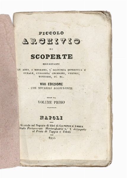 Lotto composto di 7 edizioni su invenzioni e scoperte.  - Asta Libri, autografi e manoscritti - Associazione Nazionale - Case d'Asta italiane
