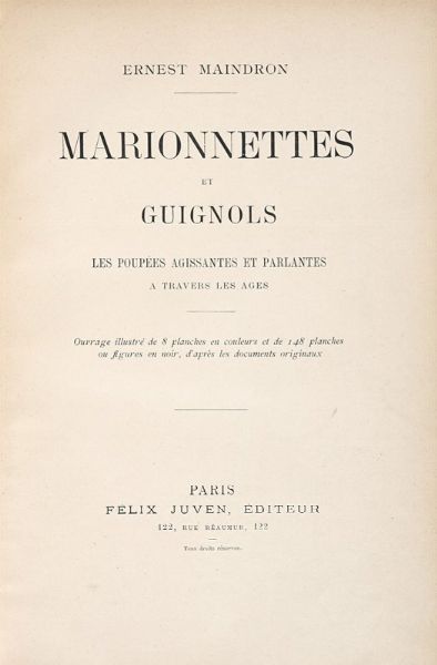 Lotto composto di 6 edizioni sulle marionette.  - Asta Libri, autografi e manoscritti - Associazione Nazionale - Case d'Asta italiane